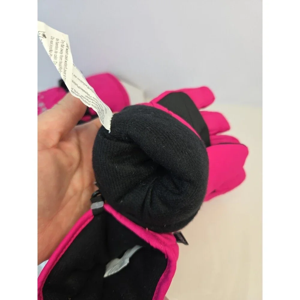 NWT Isotoner KIDS Waterproof Snow Gloves Adjustable Wrist Sz L/XL Pink Girls